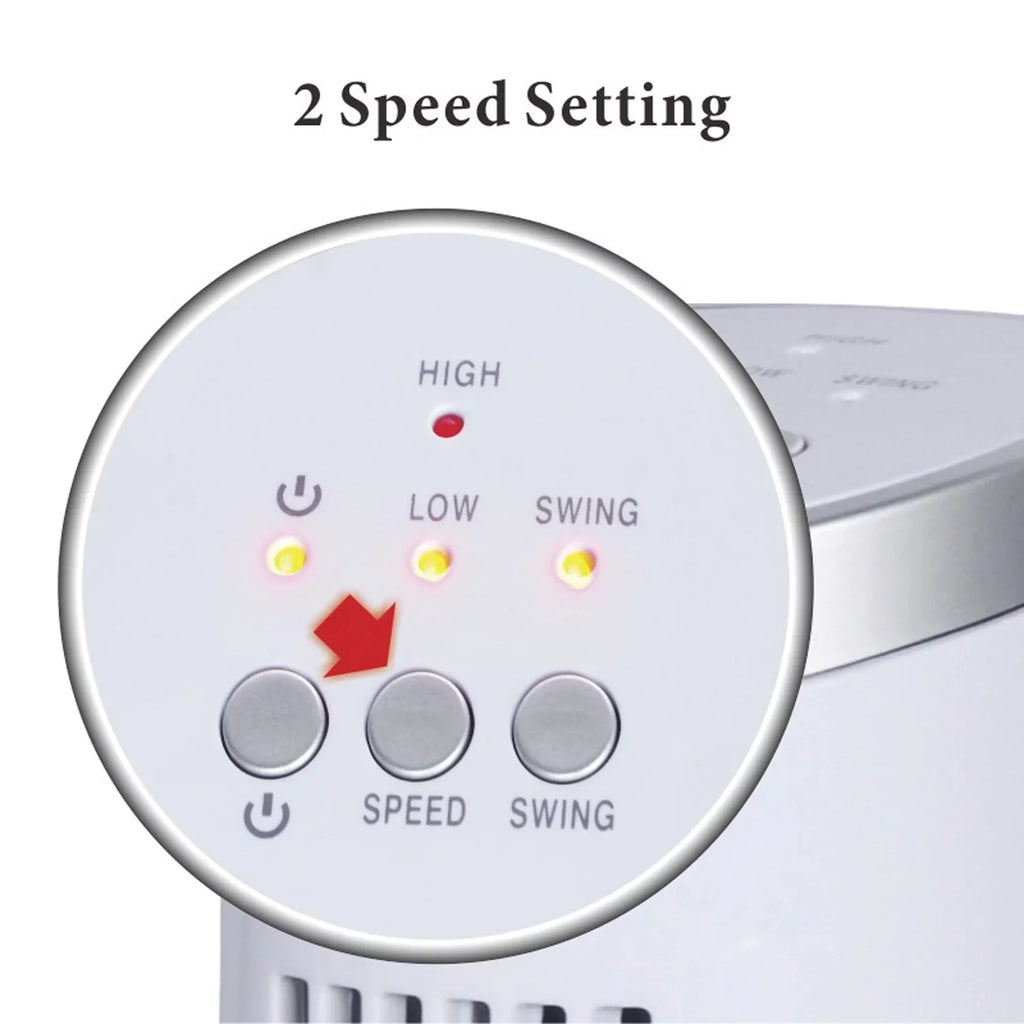 12" (White) F-7345WH Tower Fan Desktop Ultraslim Oscillating