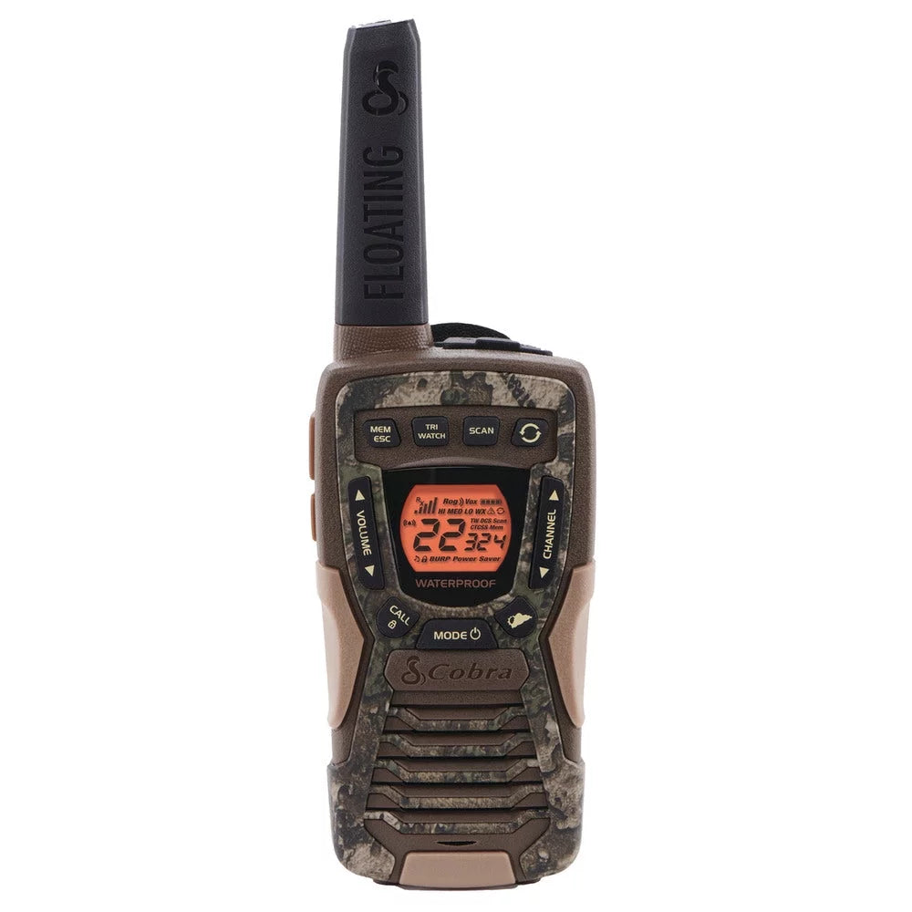 Waterproof - Two-Way Radio Long Cobra Floats, 22 (2-Pack) Adults Rechargeable, Walkie FLT Talkies Set ACXT1035R Channels, CAMO for 37-Mile Range