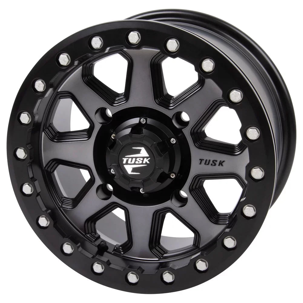 4.0 Can-Am Defender Gunmetal/Black 14x7 HD10 DPS Beadlock Wheel + For 3.0 2020-2022 Tusk Pro 4/137 Uinta