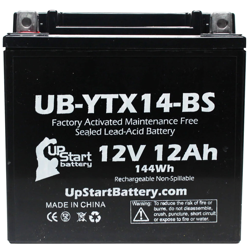 12V, Maintenance GS 2-Pack F800ST, 12AH, CC Activated, Battery 800 UB-YTX14-BS Factory BMW 2010 Free, - UpStart Battery Replacement Motorcycle