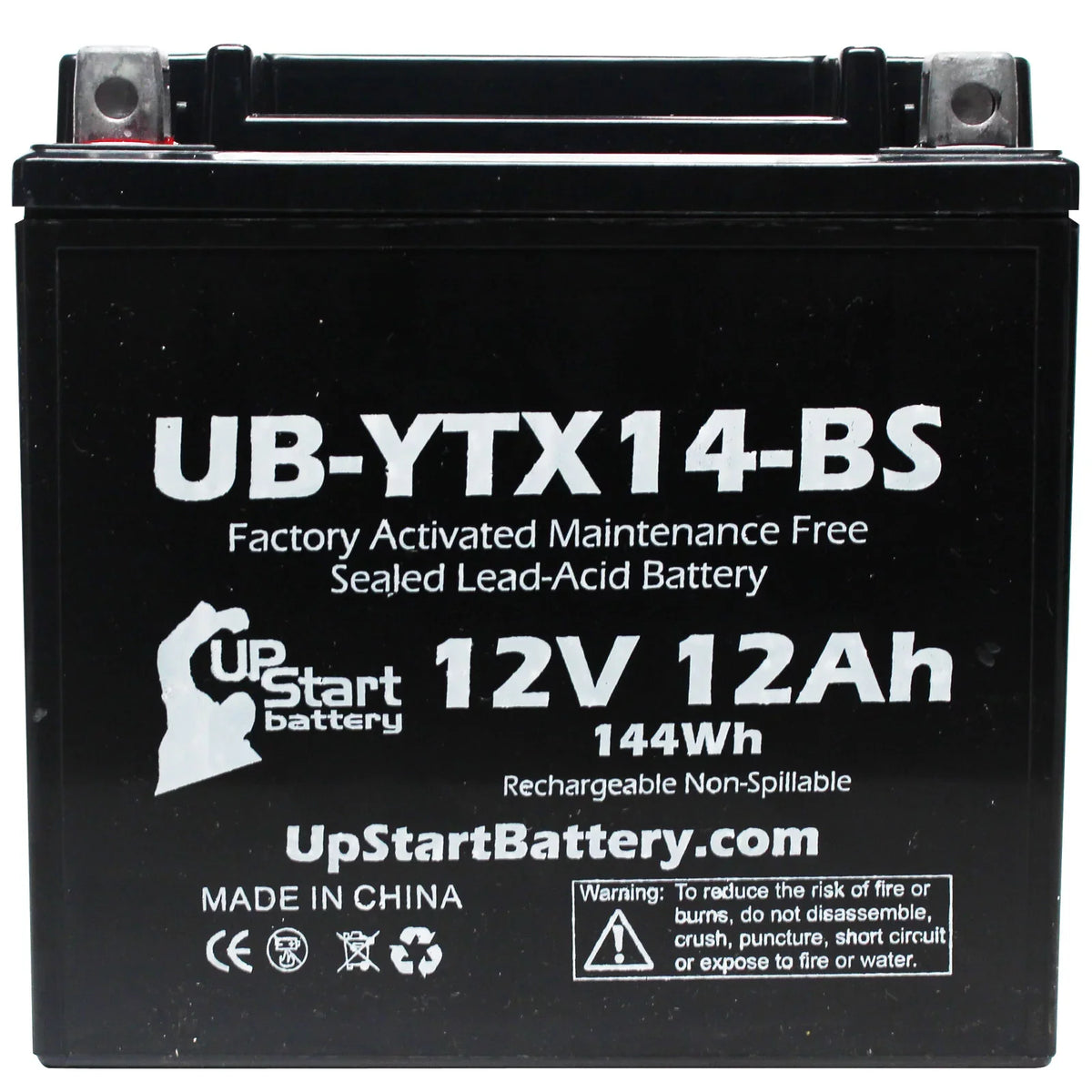12V, Maintenance GS 2-Pack F800ST, 12AH, CC Activated, Battery 800 UB-YTX14-BS Factory BMW 2010 Free, - UpStart Battery Replacement Motorcycle
