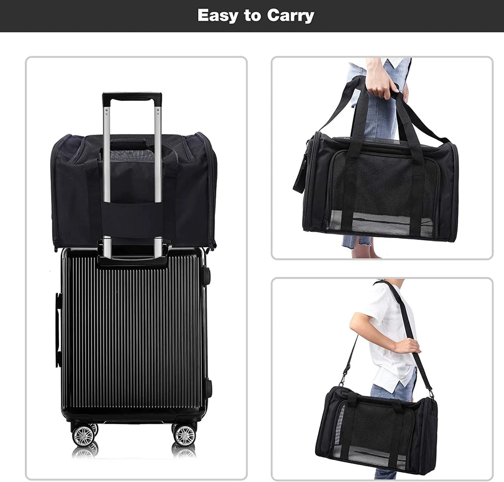 Pet or 2 Small 25 Traveling, Car for Cat Carrier Lineslife Medium Cats lbs, Medium for Black Large Puppy Bag Dog Cats Collapsible Dogs Bag Carrier