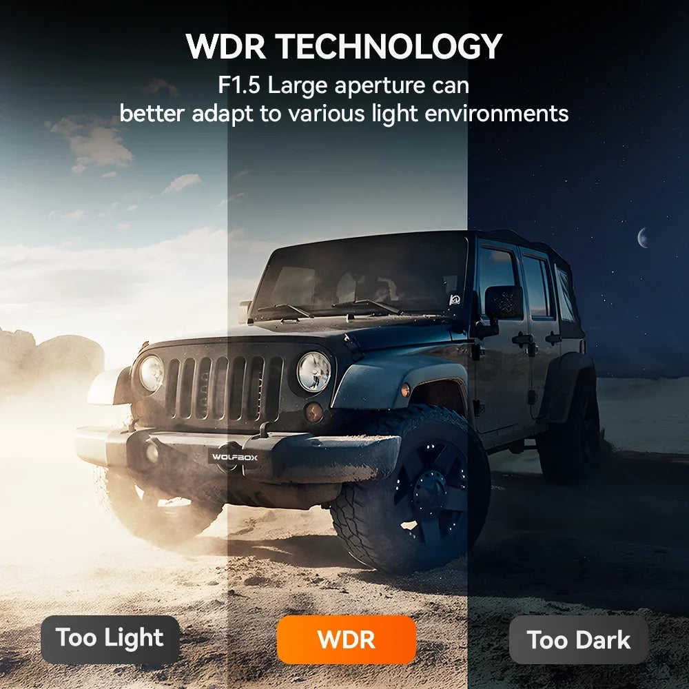 Car Mirror Camera, for View 12" Dash 2.5K Rearview Night 64GB Free Dash GPS Front Cam, Rear and Camera & Cam 4K WDR, Mirror WOLFBOX Dash Card Rear Vision, with