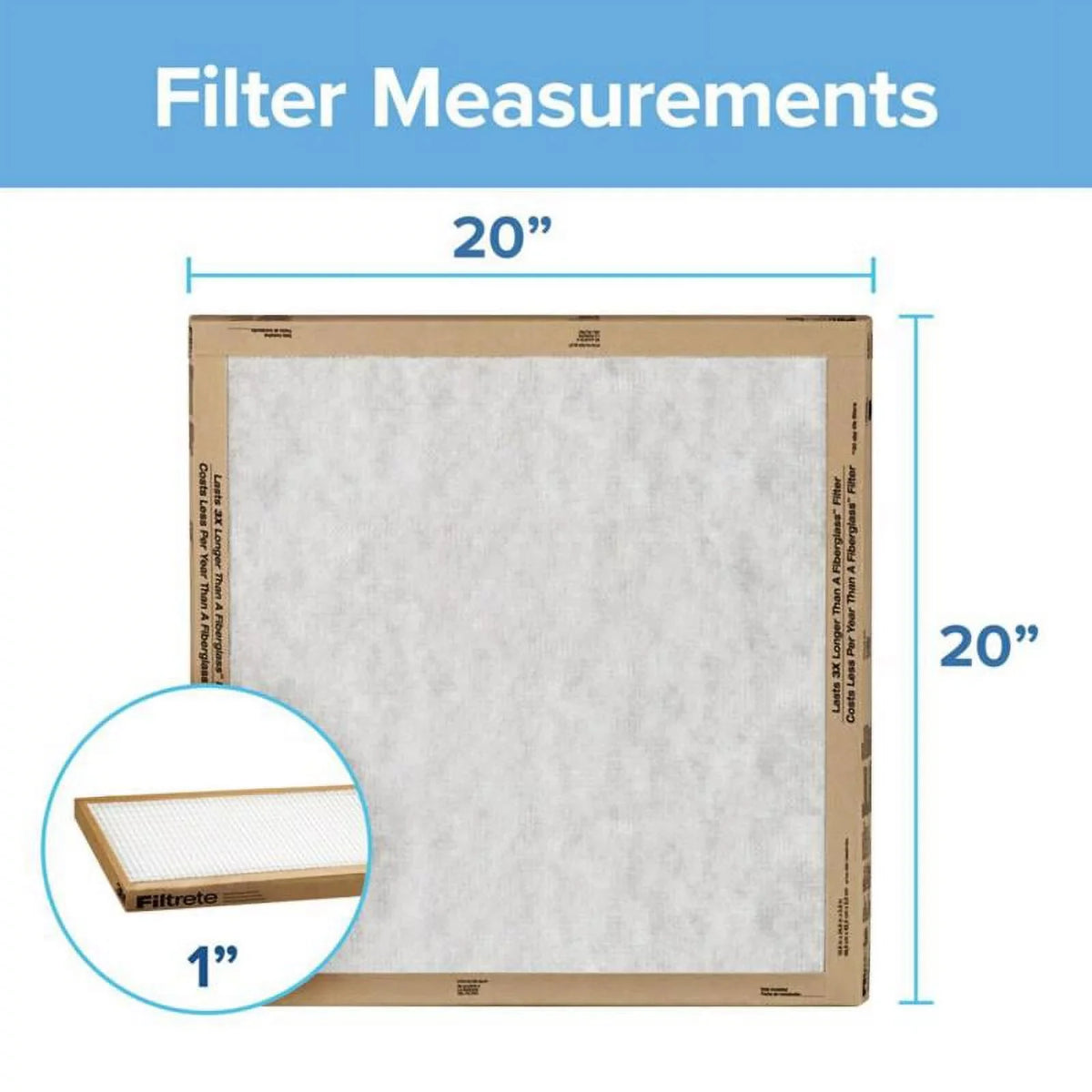x 16" 25" 2-Pack 1" Panel x Filtrete Air FIlter Flat