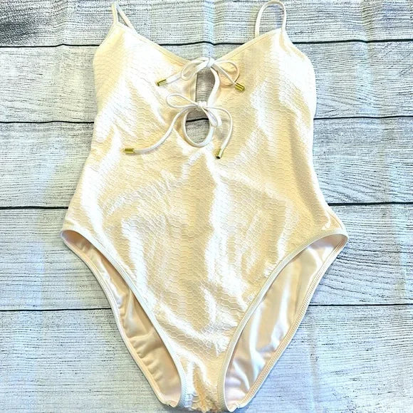 Swimsuit, Keyhole X-Large Snake-Print WHITE SAND US Sanctuary One-Piece