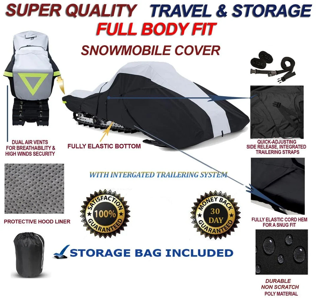 for Snowmachine Compatible the Cat Snowmobile Storage Fit 2009-2009 Full Denier M1000 600 Model Travel Sled. LE and Arctic Cover SnoPro 162