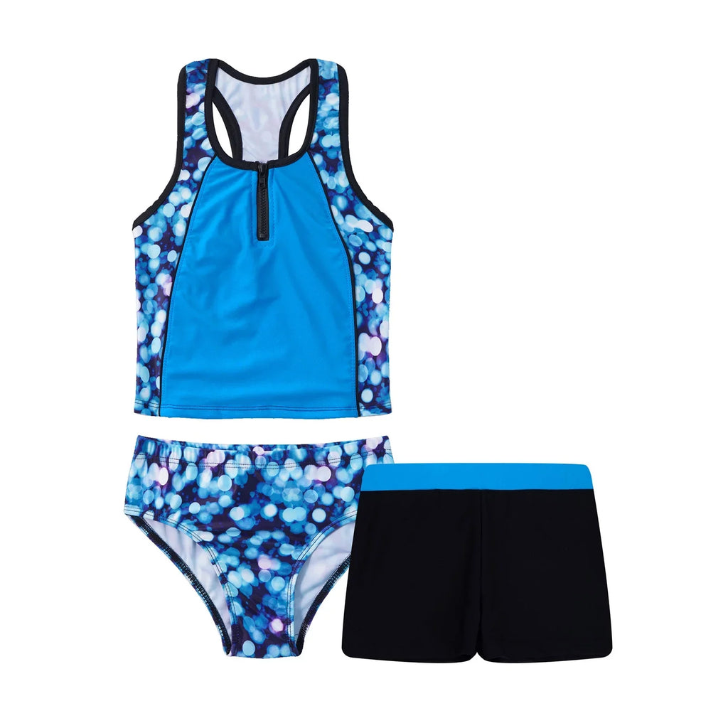 Swimwear,Sizes Pieces Blue Set Tankini Girls Hawaii Summer Bathing Floral 3 Swimsuit INHZOY Suit 4-16 Beach 8