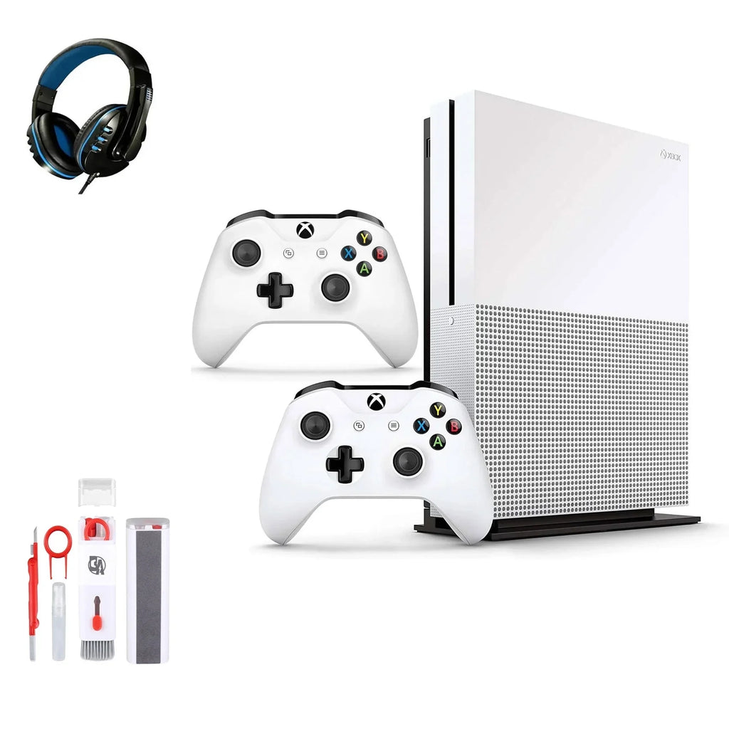 One 2 4K 500GB Bundle White Ultra Xbox Like HD BOLT Cleaning New Kit Headset Controller, AXTION S with with Microsoft