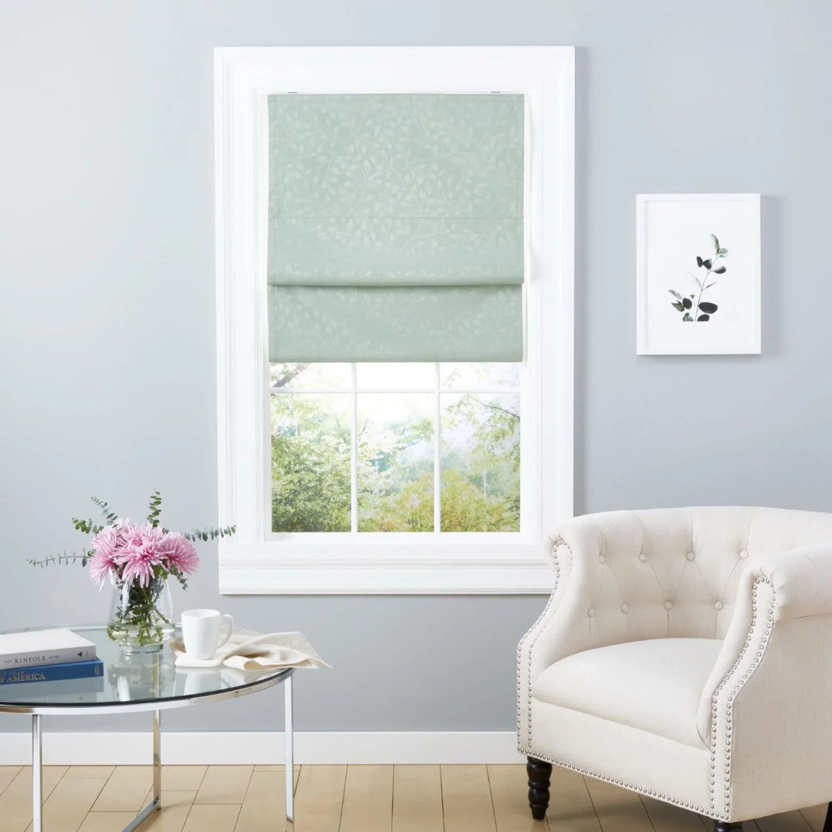 Sage Total Shade, Home Exclusive Roman 64", Bolan Botanical Blackout 34"x