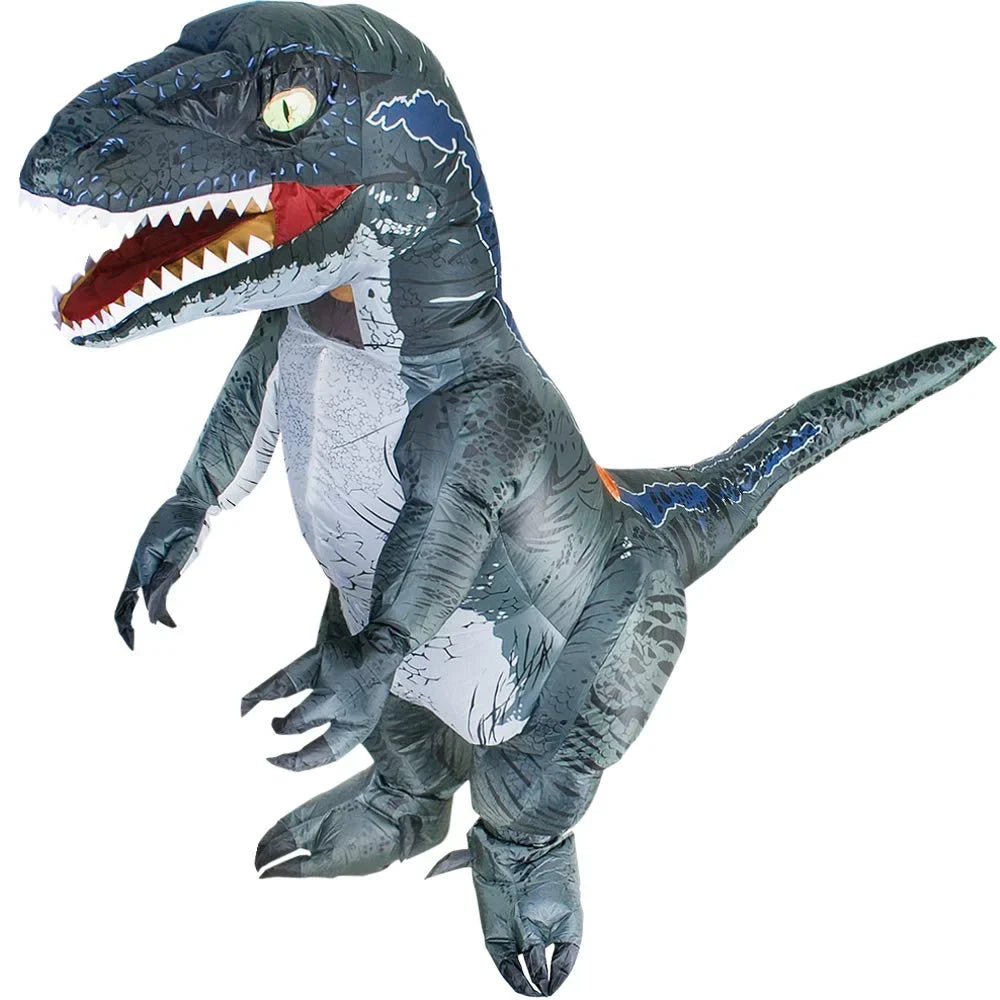 Full Costume Dinosaur Women Blow Body Grey DomKom Velociraptor Up Adult Costume T-rex Halloween Costume Inflatable Raptor Men