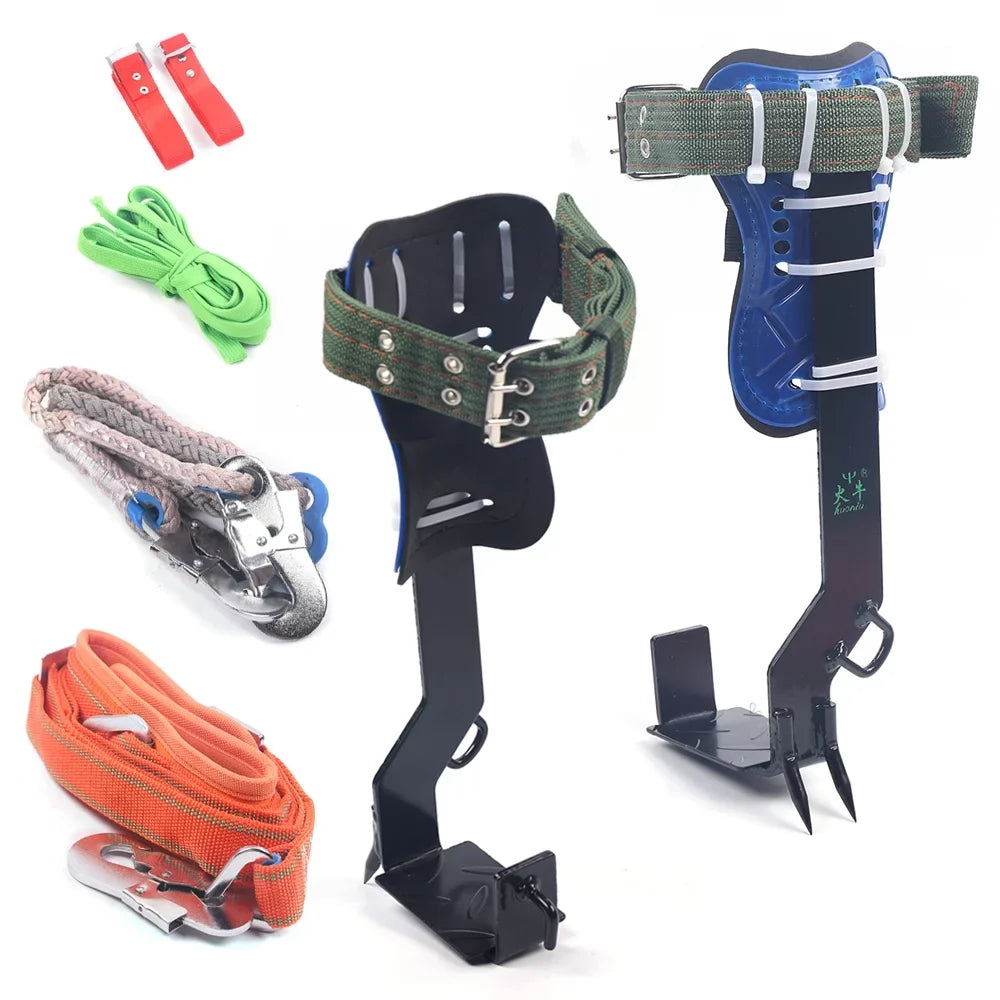 Climbing Shoes and 2 with Gears Tree Tree Spikes Safety Harness Tool Set Straps, Observation, Sports for Pole Belt Climbing Hunting Fruit, Adjustable Picking Indoor Climbing