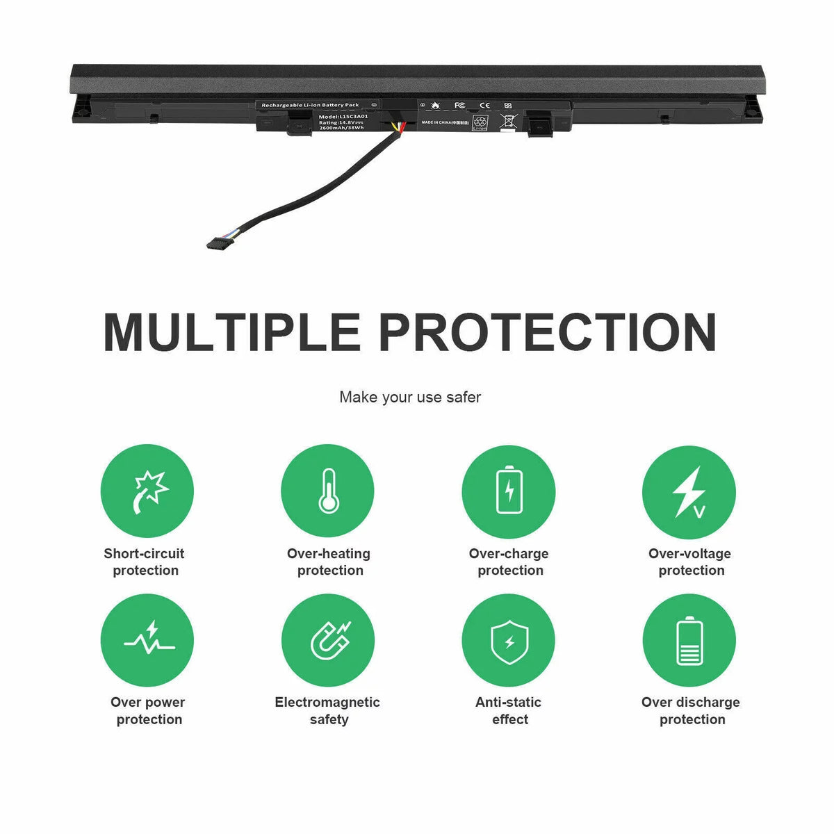 for Battery Ideapad V110-15IAP L15C3A01 110 V110-15ISK 110-15ISK Lenovo Laptop
