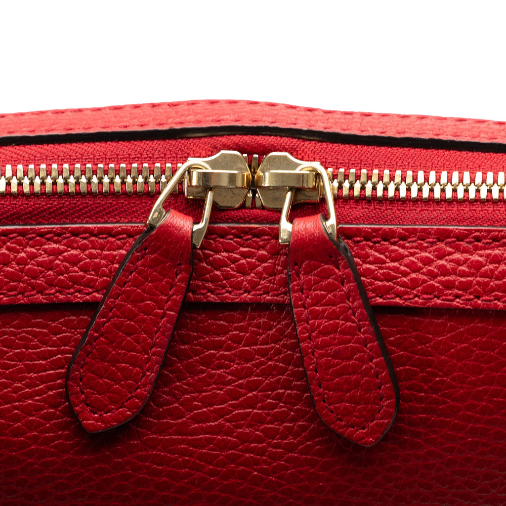 Pre-Owned Charm Unisex Calf Authenticated Gucci Red Dome (Good) Convertible Leather Satchel GG