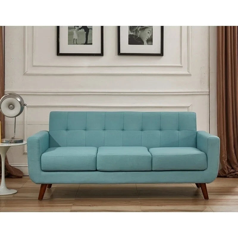 Grey Linen Grace Rainbeau US Furniture Furniture Sofa U.S. Payne'S Pride Mid-century Upholstered Tufted Pride