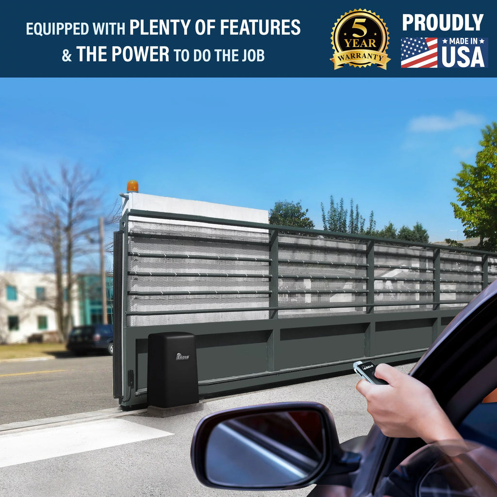 Dual Slide APT 1-HP 3500 Capacity Gate Eagle lbs (Crank DM 2000 & Operator Open) to 50' Fail-Secure