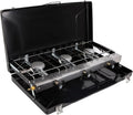 Push-Button Adjustable Camp Grill, and Ignition, 3-Burner 3 Camping Handle with Built-in Propane Portable Carrying Stove Stove 19800 Burners Camping BTUs, Portable Instant