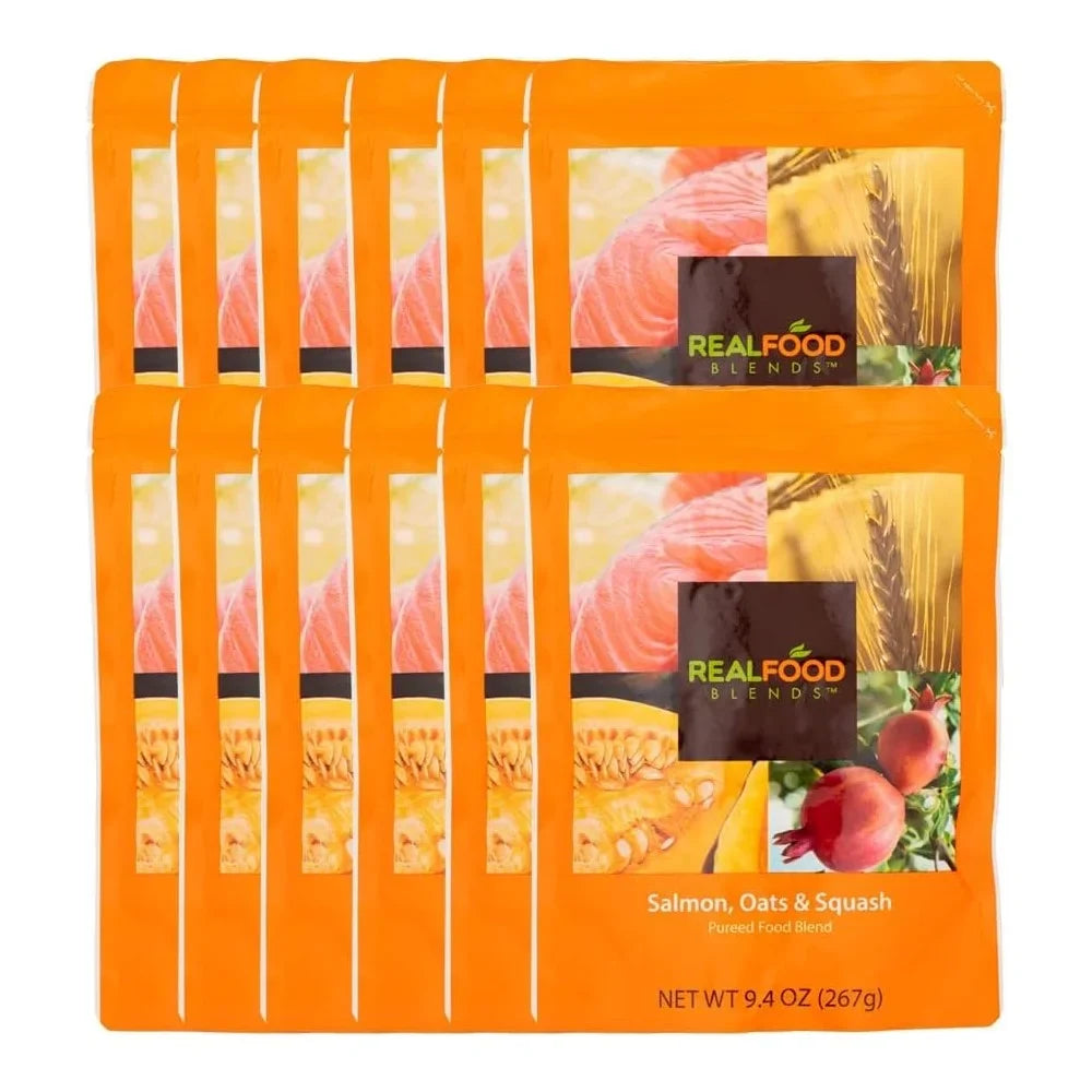 9.4 12) Meals Pouch Fed Food Blends - for - of Squash People Oz - Real & Salmon, (Pack Oats Tube