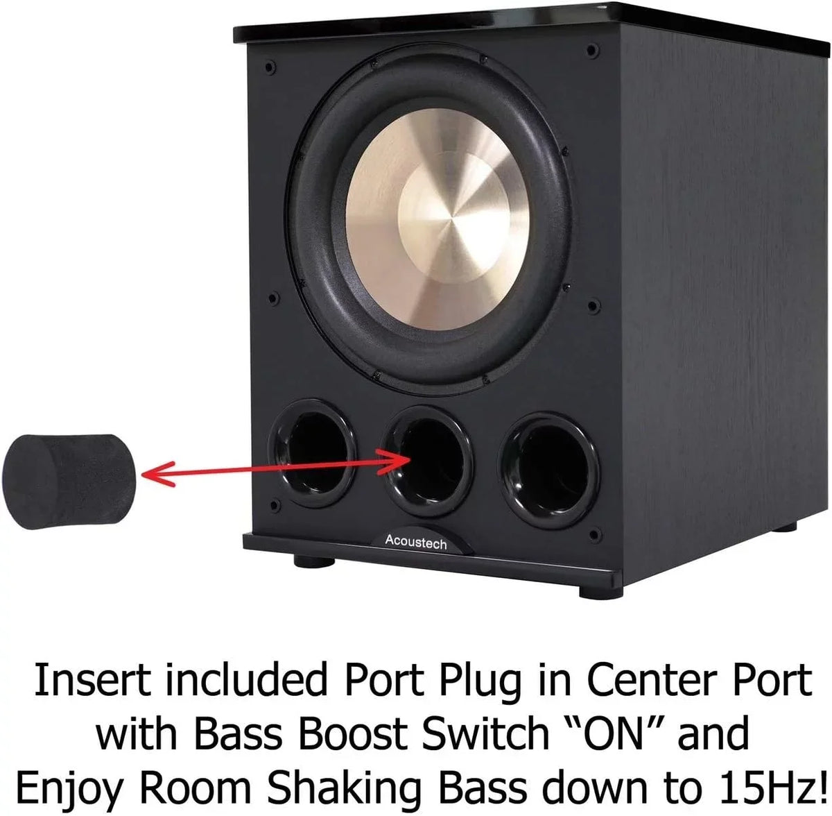 inch C Room with Shaking PL-300 and Elite B Down BASS Boost Powered for 15Hz Tri-Tuned Feature Subwoofer-1400W 12 Ports Acoustech Series Bass to I