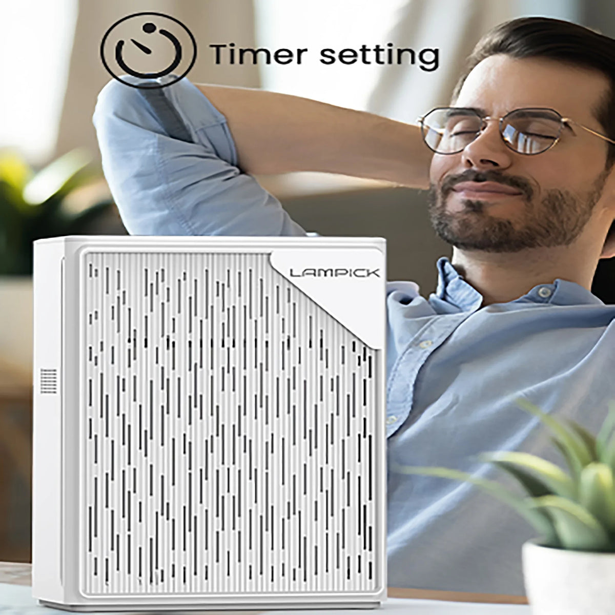 99.97% Sq of Remove with 1076 ft, HEPA Air Air Purifier LAMPICK Smoke Pet to Cleaner Hair Filter, up