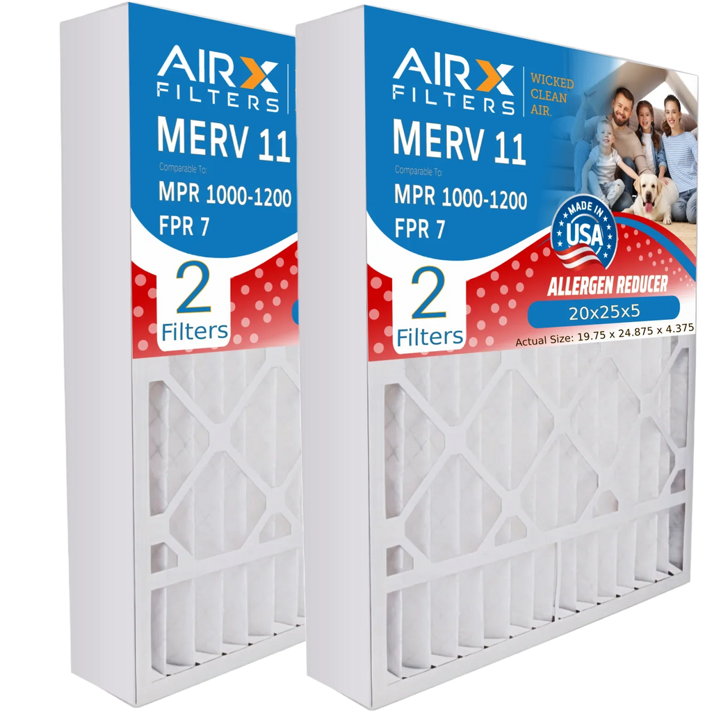 Filter Filter AIRX USA 7 Furnace 20x25x5 2 MPR FILTERS Made by CLEAN FC100A1037 with Premium 20x25x5 1000, Comparable & WICKED MPR AIR. Air FPR Pack Compatible 1200 to Honeywell MERV 11