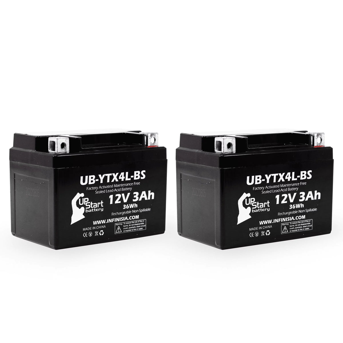 UB-YTX4L-BS Bombardier Maintenance 3Ah, 90CC 2-Pack Activated, Quest Factory - DS90, (Can-Am) 2008 Replacement Free, 12V, ATV DS90F, Battery