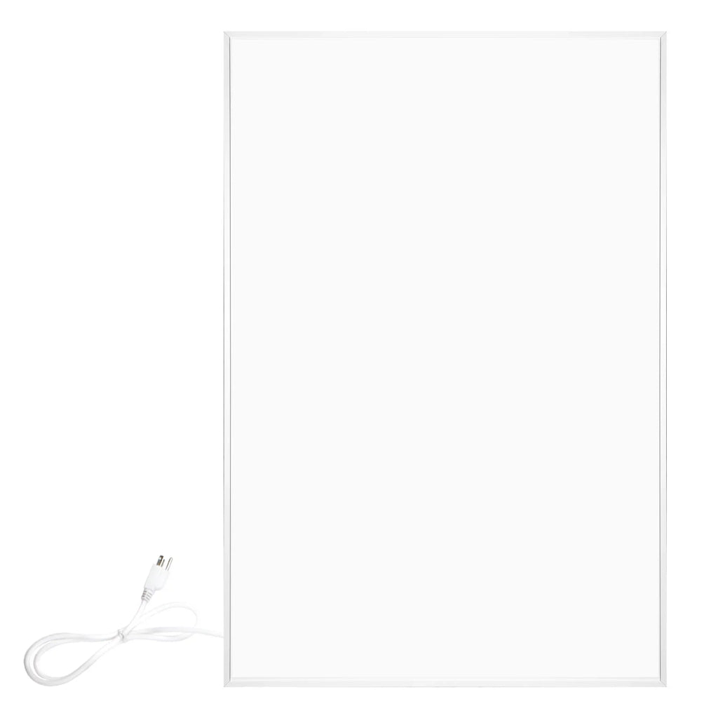 Panel Heater- White WarmlyYours 500W Radiant Hardwired 24” or New in x 35” Plug Ember Flex