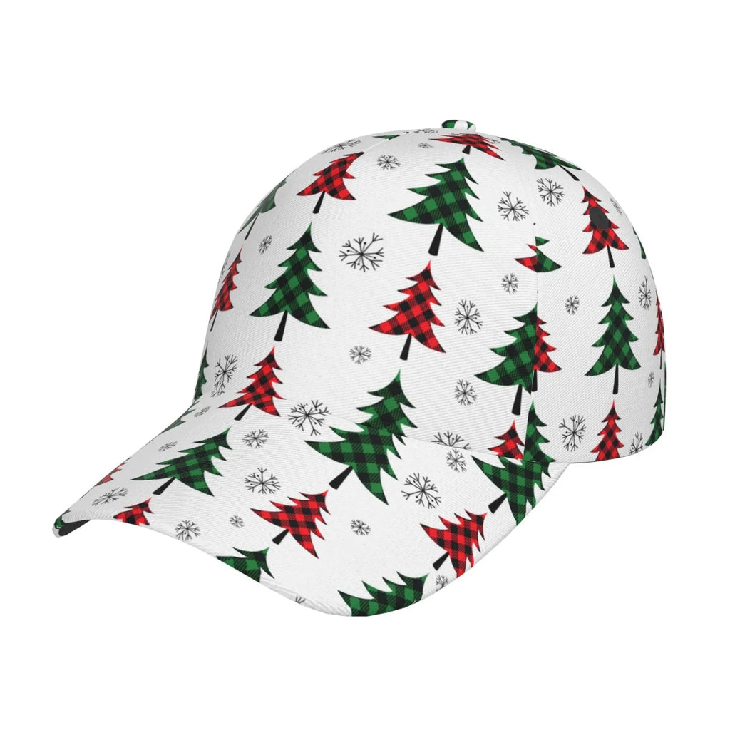 Baseball and Plaid Cap Outdoor All Workouts Seasons Adjustable Christmas Dad Activities Running Hat(Buffalo for Size Balery Trees)