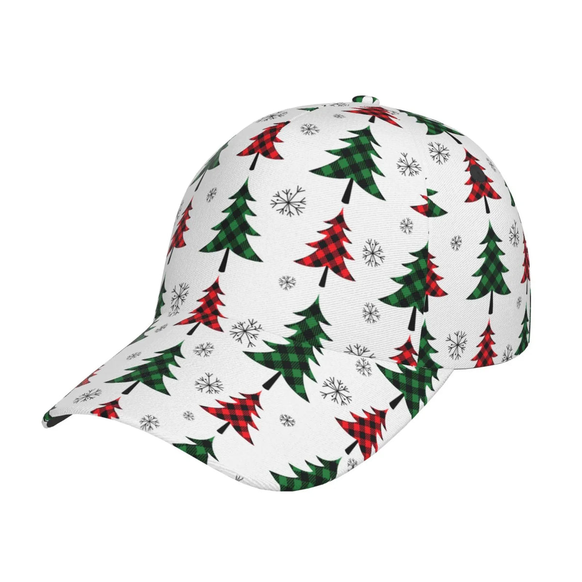 Baseball and Plaid Cap Outdoor All Workouts Seasons Adjustable Christmas Dad Activities Running Hat(Buffalo for Size Balery Trees)