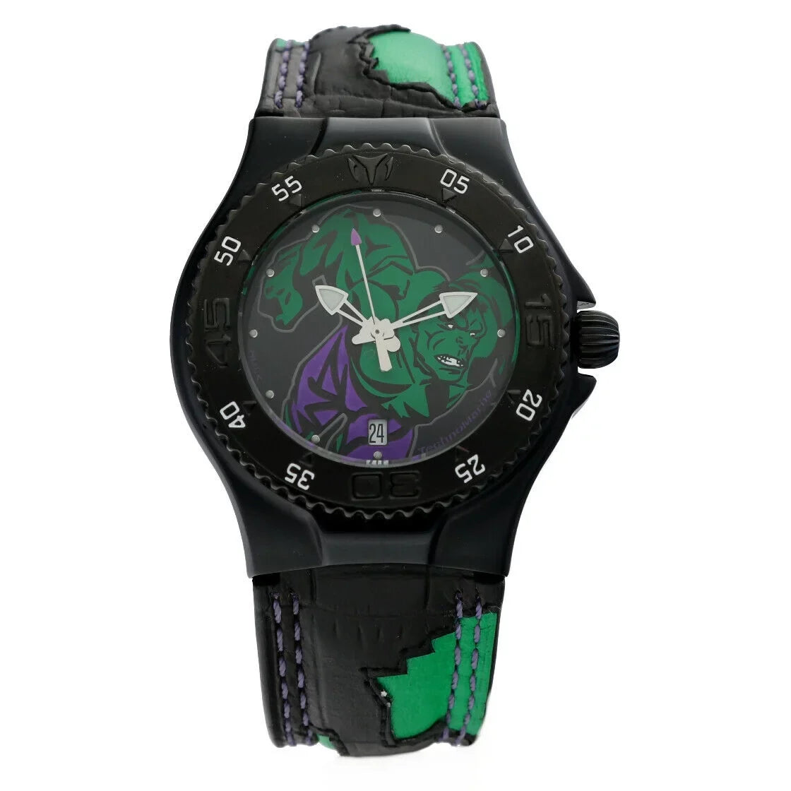 Watch Steel MV3H08 Marvel Hulk Men's Technomarine Leather Quartz PVD Plated