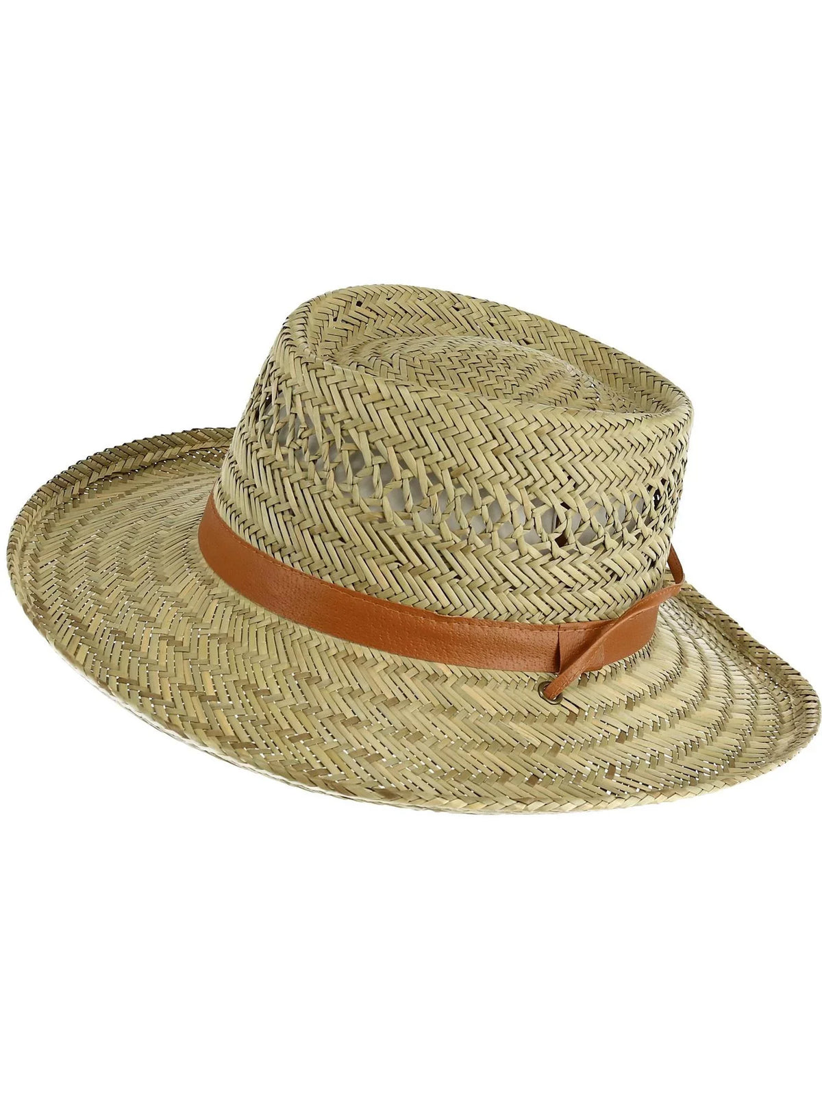 K Kenny Unisex Straw Gambler Hat Brim Rush 3 Inch