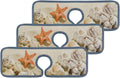 Drying Sea Catcher, Mat, Mats Absorbent Kitchen Sinkmat Summer Splash Bath 3PCS Beach Washable Guard Countertop Drip Bestwell Starfishes Sink Faucet Microfiber