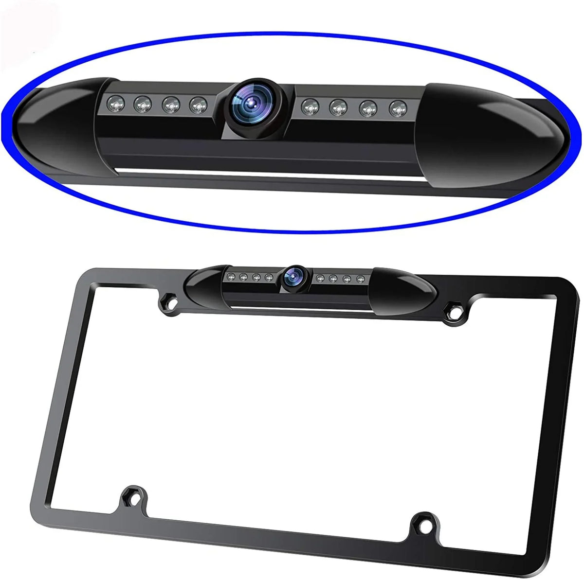 Vision with 170° Backup License Car Frame s Plate 8 Camera Camera Bright Waterproof View Rear Angle Night Viewing