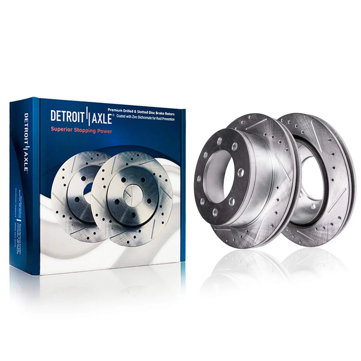 Front Slotted Drilled Detroit Axle inch 2002 Rotors for 2004 & - Brake Brake Kit Brakes Ford Replacement Duty 13.03" F-250 2000 Super 4WD 1999 : 2001 Pads Ceramic Rotors 1999-2004 F-350 2003 Excursion