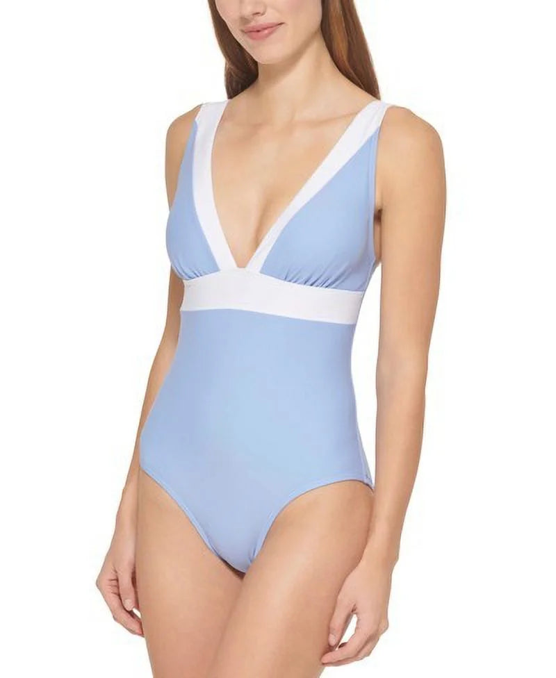 Swimsuit, One-Piece HYDRANGEA V-Neck US Deep 18 DKNY
