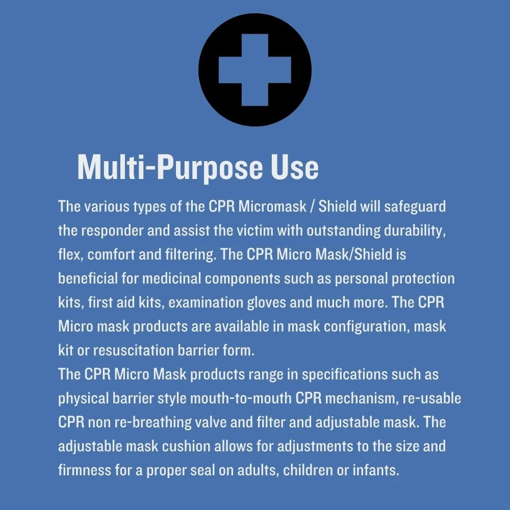 Micromask, and Response Adjustable 1 with Each Emergency Clear CPR Mask Products, - Re-Usable