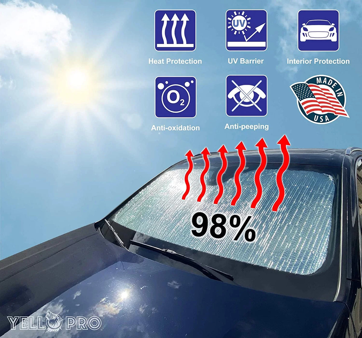 Liberty Jeep Utility Front Sport Sunshade 2008-2013 for Windshield