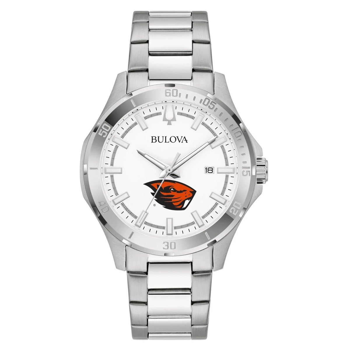 Sport Classic State Silver Bulova Oregon Beavers Stainless Men's Watch Steel