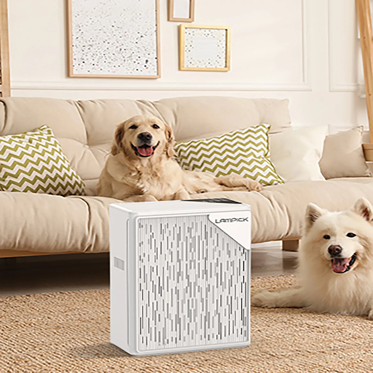 99.97% Sq of Remove with 1076 ft, HEPA Air Air Purifier LAMPICK Smoke Pet to Cleaner Hair Filter, up