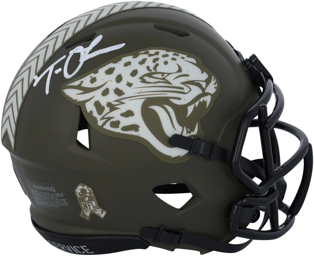 Mini Helmet Certified Trevor Lawrence - Salute Autographed Riddell Jacksonville Sig To - Speed White 2022 Fanatics Authentic Service Jaguars
