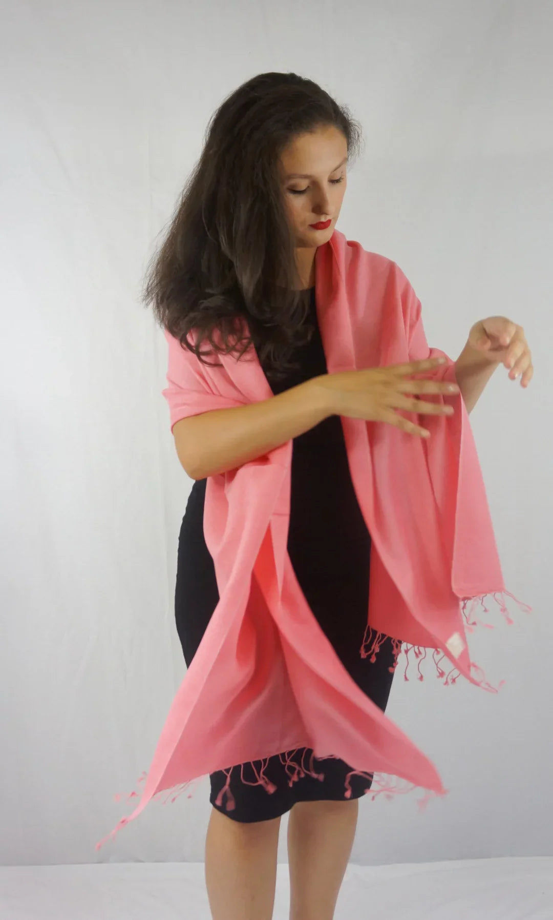 Scarf/Wool/Silk Scarf/Scarves/Shawl/Shawls/Stole/Wrap/Pashmina Coral) (Light Shawl/Cashmere/Cashmere Scarf/Pashmina