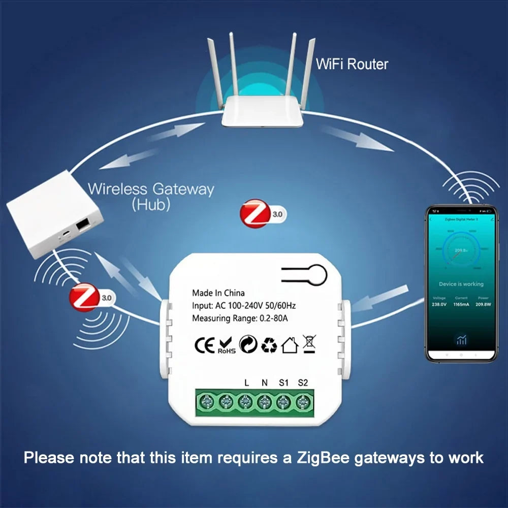 Monitor Voice Power Dazzduo Meter Clamp KWh 80A Clamp KWh Monitor Meter meter,Statistics KWh Compatible Monitor Statistics 80A Statistics Power Compatible Clamp Electric Power
