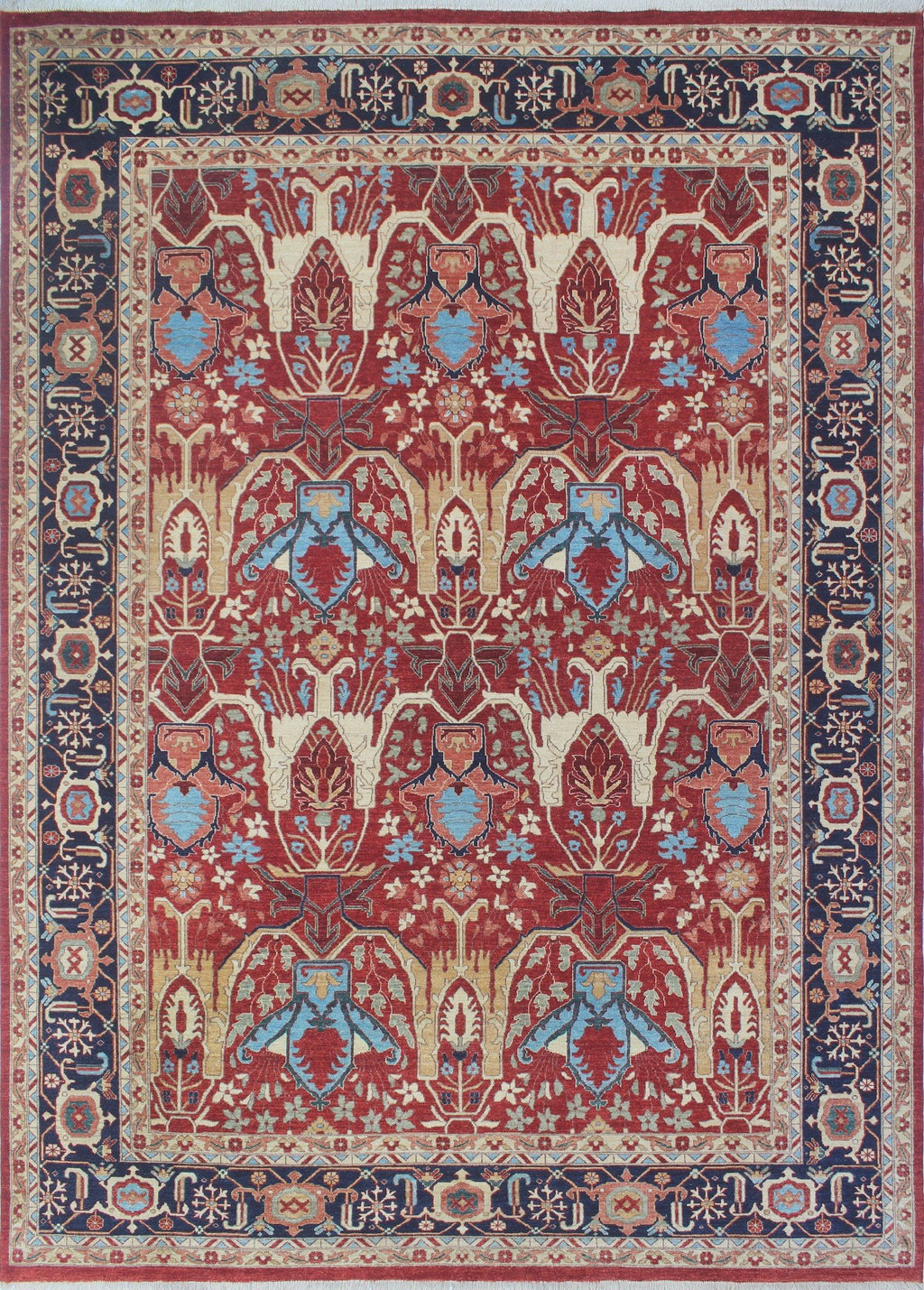 13'7" 9'10" Aria x Ramez Rust/Blue Rug,