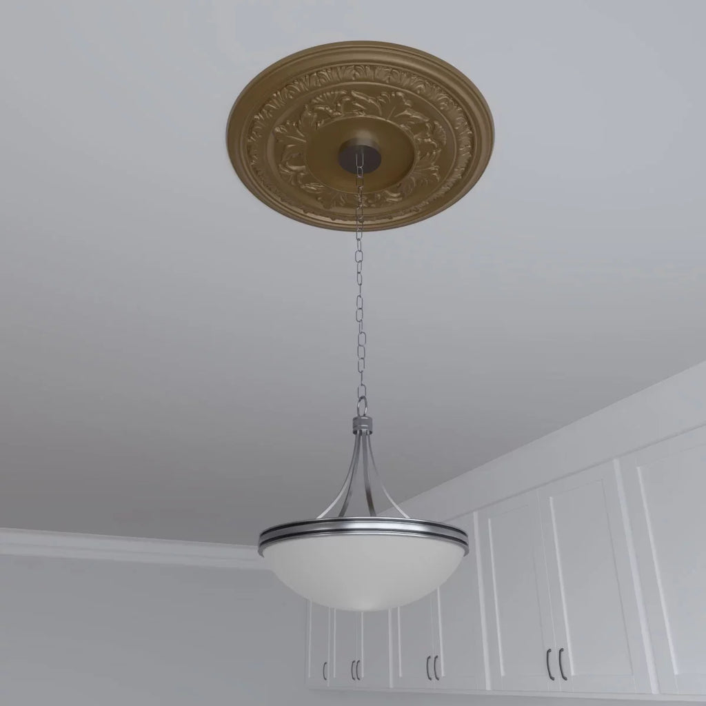 x Baltimore 3/4"), 3 Metallic Rush 1"P 1/2"ID up Canopies 7 Ekena 22"OD Gold Thermoformed PVC x Medallion Ceiling to (Fits Millwork