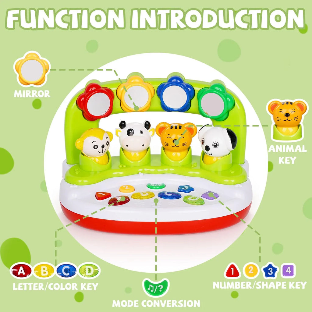 12 Toy Animal Toys Toys Light, Infant Learning Educational Interactive Months, 6 12-18 & Toy Music with Months,Activity Center Baby Sensory to Toys