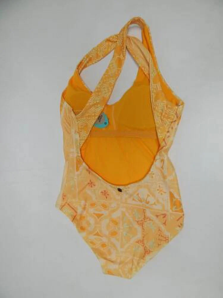 V-Neck (S) prAna Small Triangle High Size Ella Back Cross One Piece Amber Lisbon