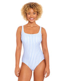 Pique Women's Sizes Neck Tru Piece Square and XS-3X Time Swimsuit, One
