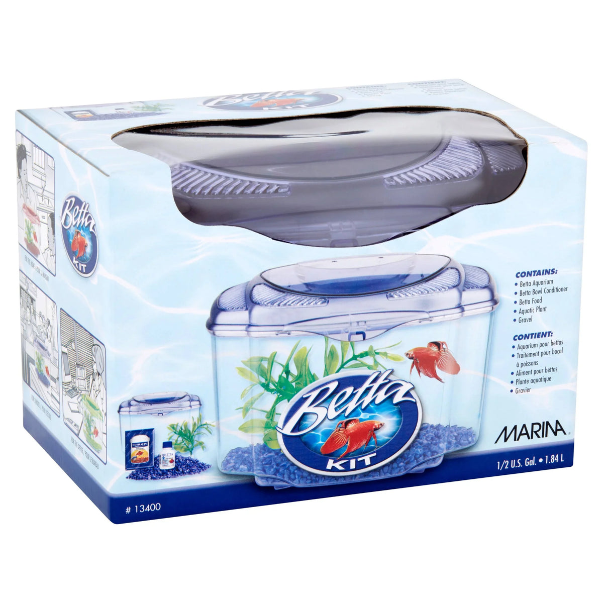 Marina Aquarium Kit, Betta Purple, Pals 0.5-Gallon Starter