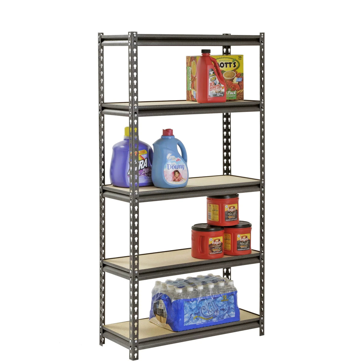 Rack 5-Shelf Shelves, per x 60"H Shelf; Capacity Muscle Silver 500 30"W x lbs. Freestanding 12"D Steel