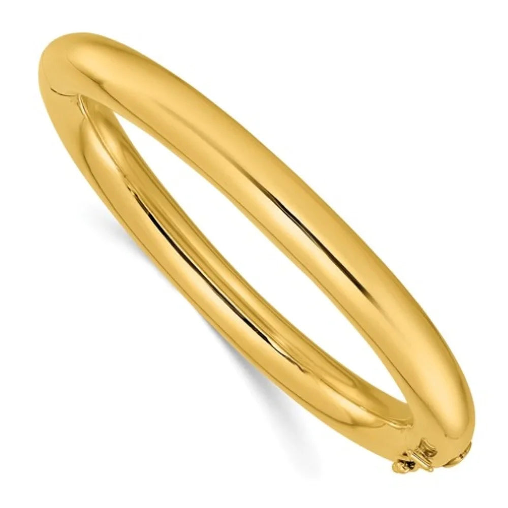 Hinged Gold Men Bangle Polished for Yellow 8mm 14k Auriga
