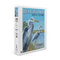 500 Puzzle Adults Beachtown, (19x27 Herons Jigsaw Jekyll for Made and Georgia, inches, in Premium Island, Piece USA) Blue Family,